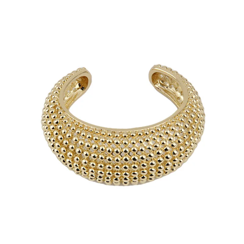 French Vintage Hollow Round Ball Bead Open Bracelet Light Luxury Temperament Female Earring Gift 2024