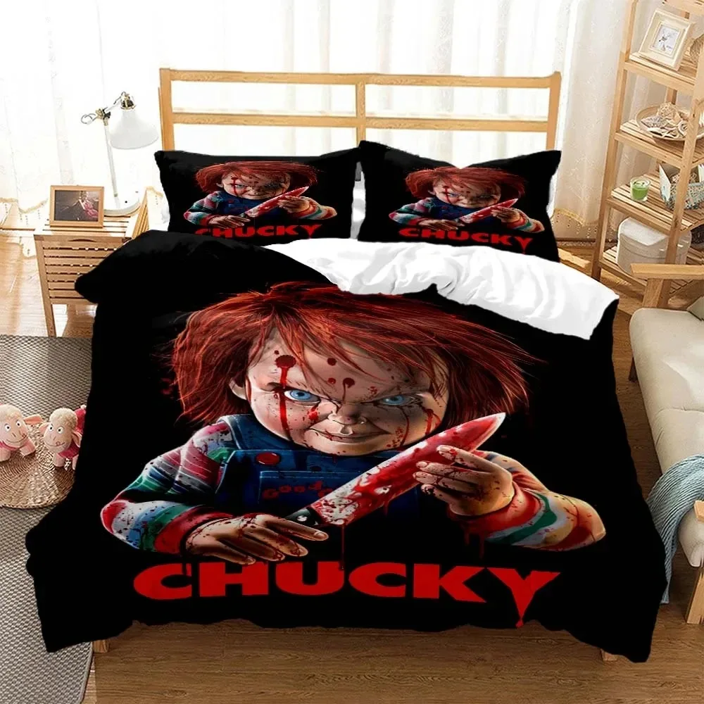 

Halloween Horror Movie Bedding Set Boys Girls Twin Queen Size Duvet Cover Pillowcase Bed Kids Adult Fashion Home Textileextile