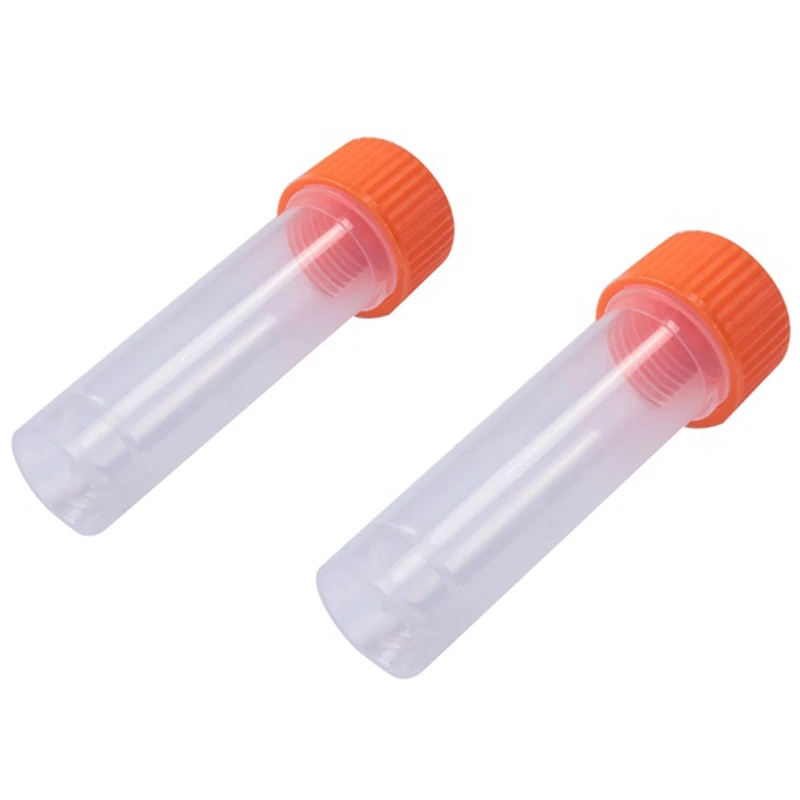 200Pcs Plastic Test Tubes With Screw Cap,5Ml Centrifuge Test Tube, Plastic Freeze Test Tubes,For Office Chemistry Sample