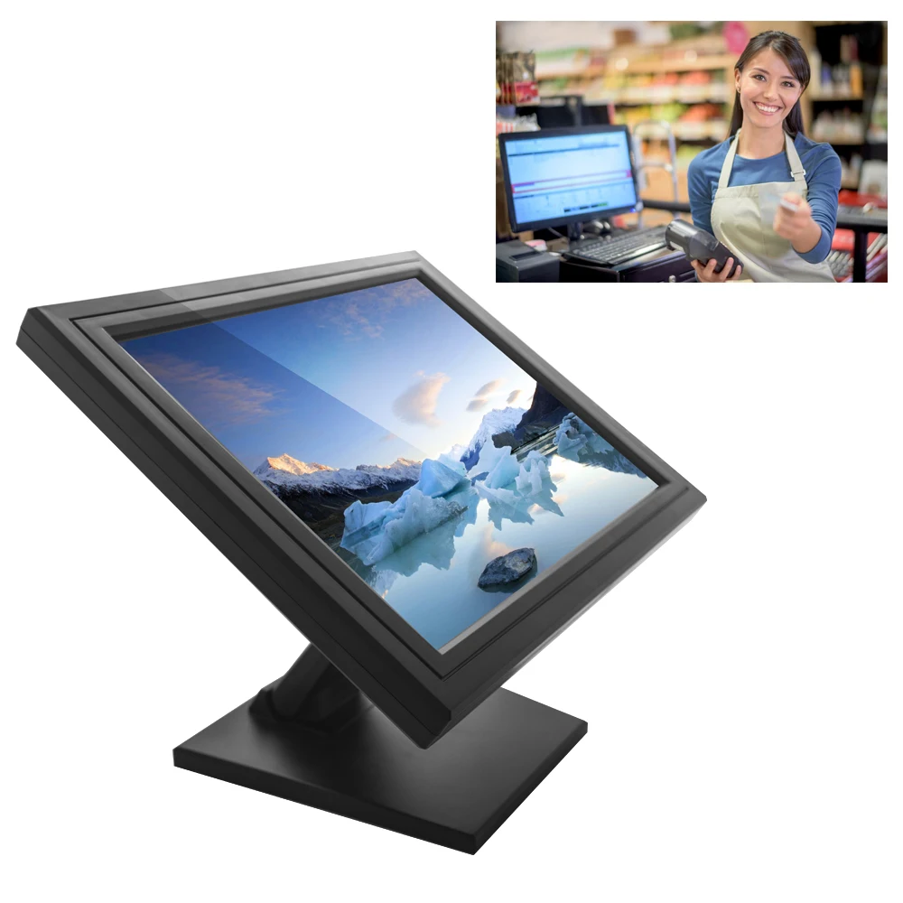 Touch Screen Monitor 17 Inch LCD USB VGA POS Cash Register Monitor 1280 1024 Resolution 17-inch LED Touch Screen Monitor