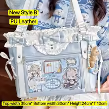 New Y2K Cute Japanese Ita Bag Lolita Girl Transparent Shoulder Tote Bag Large Capacity Crossbody Casual Bag DIY Display Handbags - Image 5