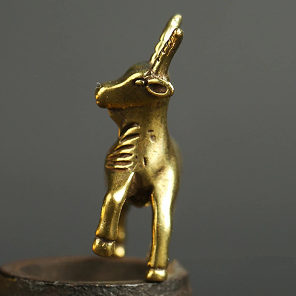 

2pcs Brass Sheep Keychain Pendants Retro Decor Mini Chinese Zodiac Animal Design Bag Car Decor DIY Jewelry Accessories