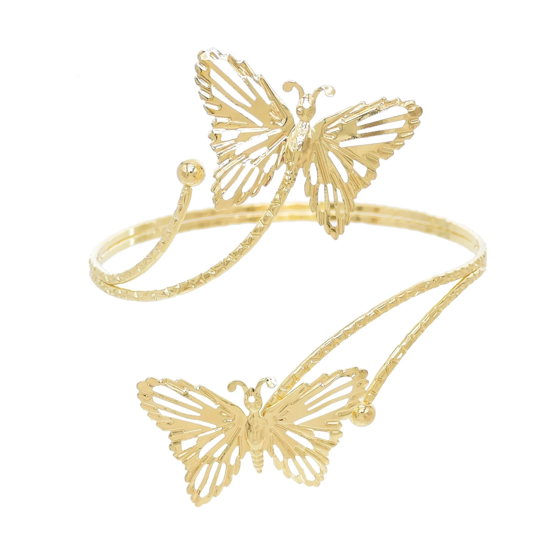 Golden Metal Simplicity Butterfly Bracelet for Women New Trending Whirlpool Charm Bangle Punk Hand Jewelry Accessories Gifts