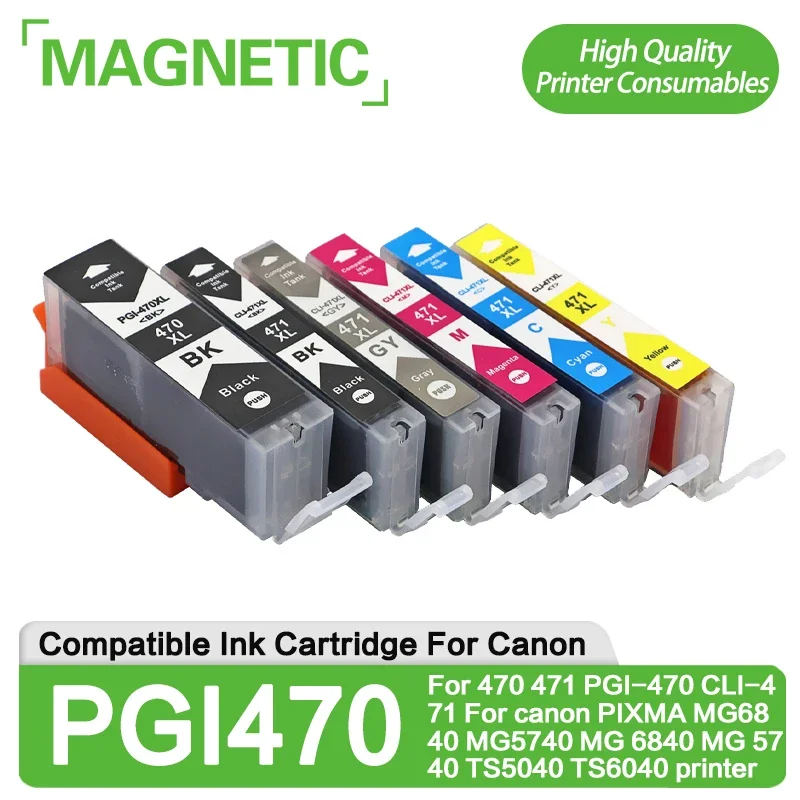 New Compatible ink cartridge For 470 471 PGI-470 CLI-471 For canon PIXMA MG6840 MG5740 MG 6840 MG 5740 TS5040 TS6040 printer