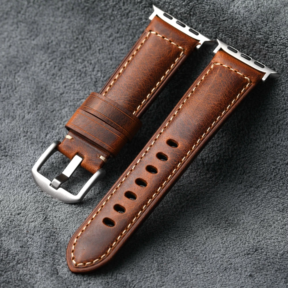 Handgefertigtes High-End-Lederarmband, kompatibel mit iWatch 49MM 46MM 45MM 44MM Herren-Lederarmband, Ultra S10 Herrenarmband