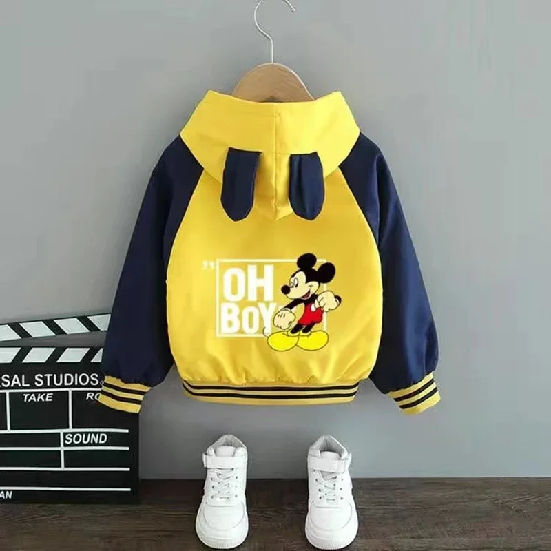 Baby Boys Jackets For Kids Casual Outfit Girls Coat Cartoon Mickey Minnie Spiderman Donald Baby Children Windbreaker Clothing