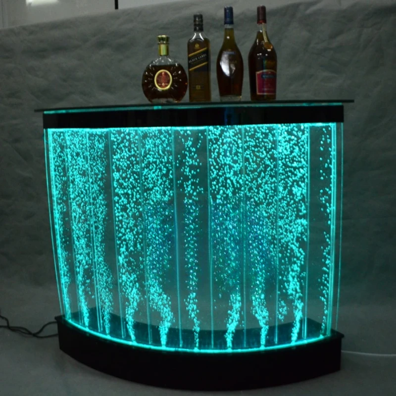 home Looking led acrylic bubble water modern bar counter