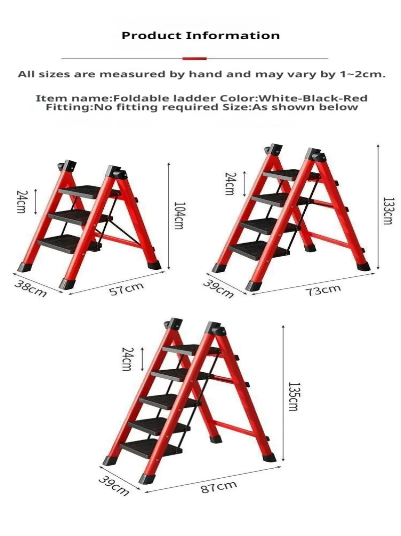 household Multi functional thickened folding ladder Free installation of portable indoor ladder