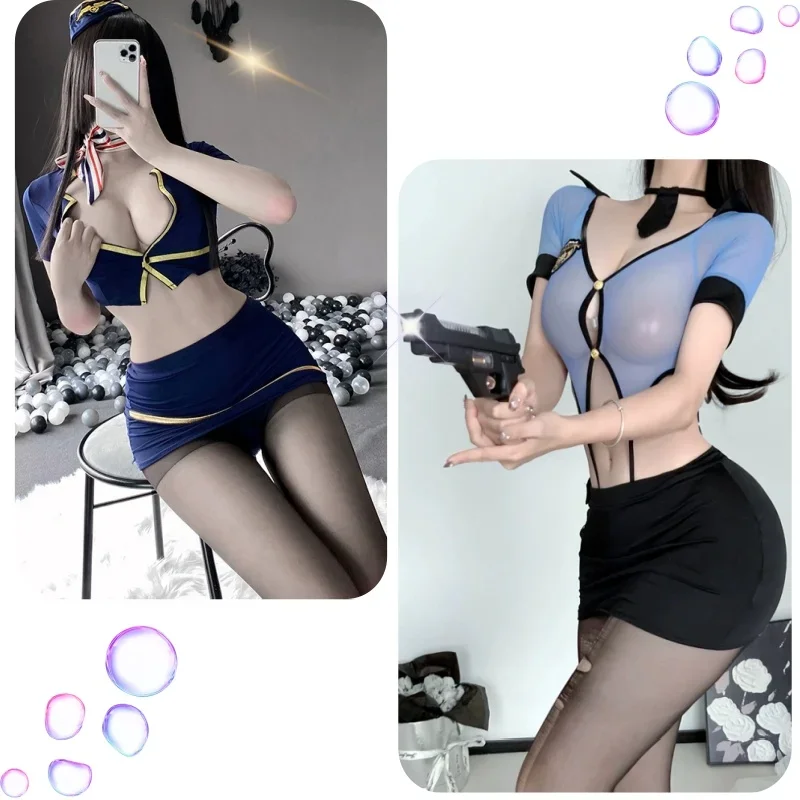 

Косплей Костюм Сексуальная стюардесса Моряк Женщины-полицейские Наряды Нижнее белье Униформа стюардессы Фэнтези Белье Эротическое искушение