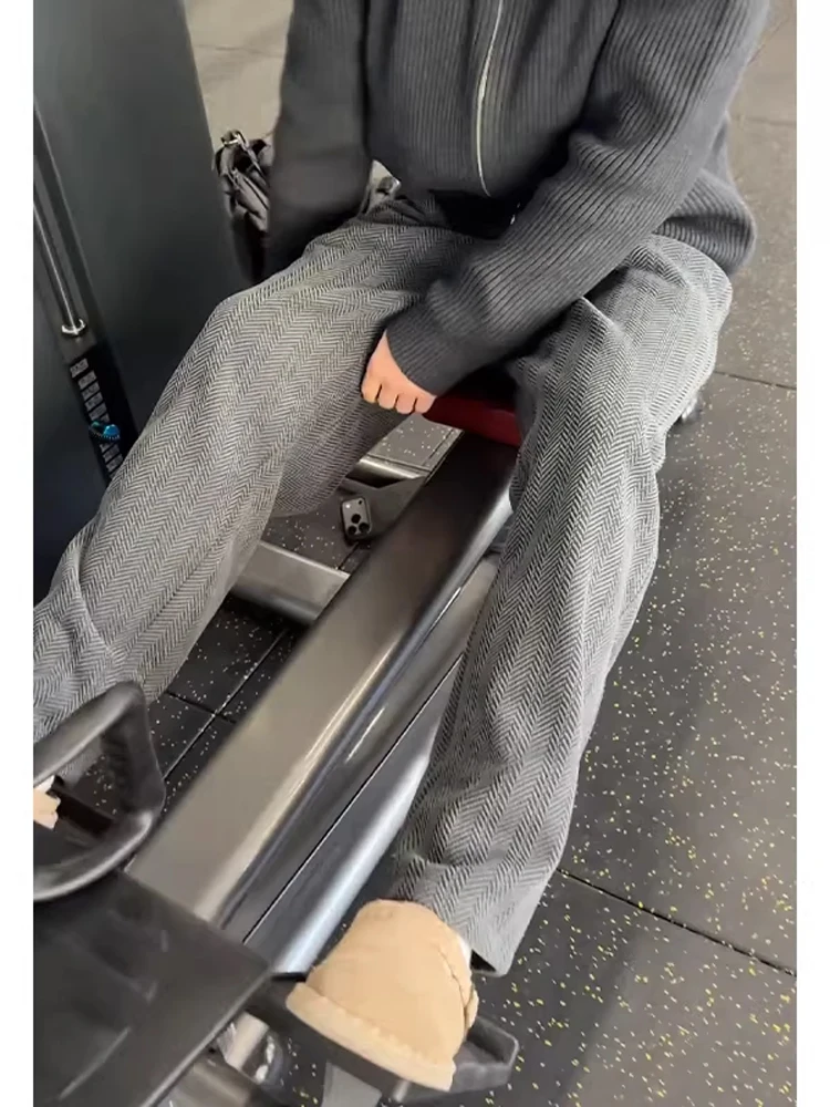 

Мужские трикотажные брюки American Style с флисовой подкладкой, плотные, диагонального кроя, повседневные, прямые штанины