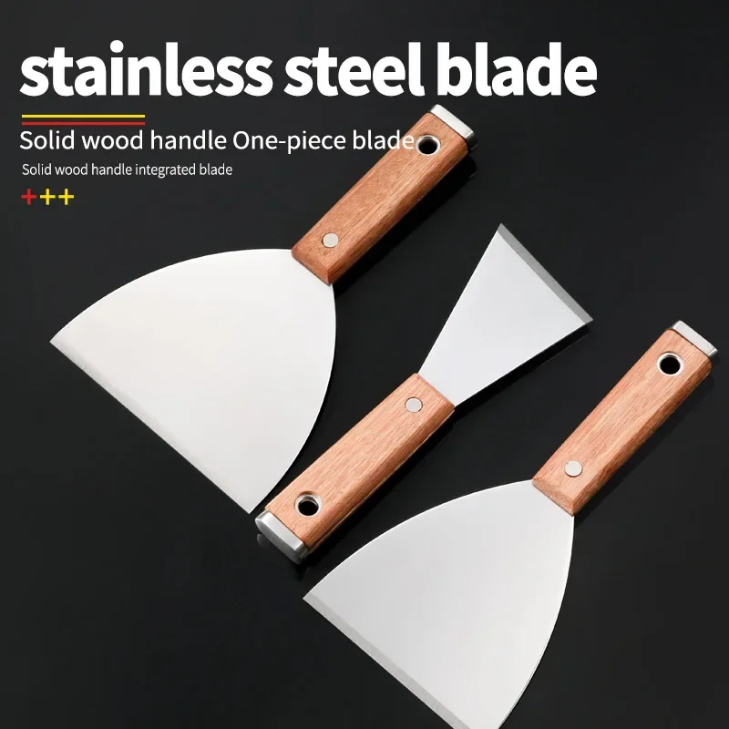 

Putty Knife with Wood Handle Scraper Blade Stainless Steel Oblique Blade Cleaning Knife Shovel Putty Spatula Construction Tool