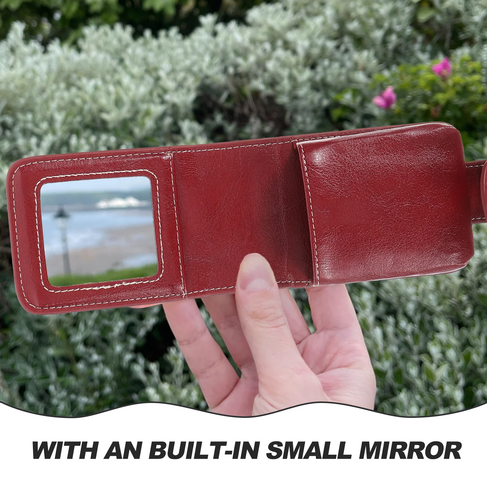 

Mini Red Lipstick Bag Mirror Compact Lightweight Portable Purse Small Holder Travel Hiking Camping Parties Storage