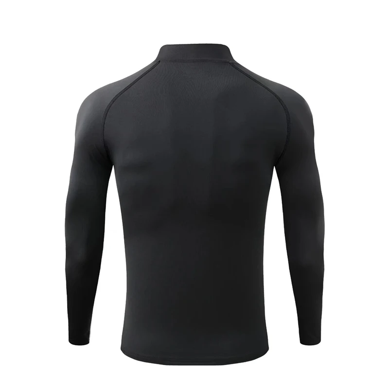 Turtle Neck T-Shirt Black Men Compression Long Sleeve Shirt Fitness Sunscreen Sports Top Quick Drying Bodybuilding T-Shirt Kids