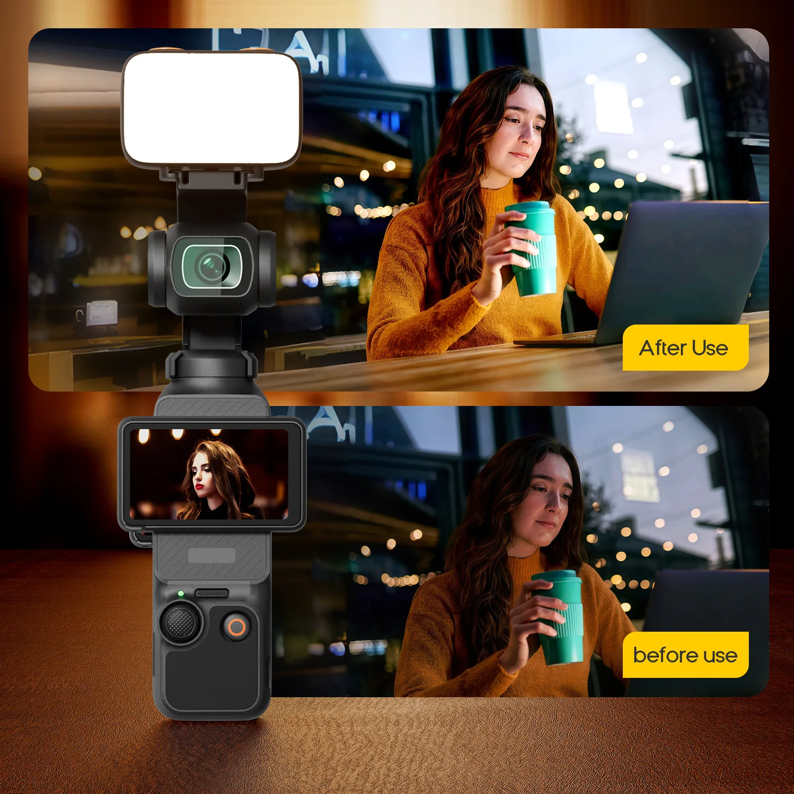 luz-de-preenchimento-led-para-acessorios-dji-osmo-pocket-3-luzes-de-video-iluminacao-fotografica-a-prova-d'Agua-ipx4-bateria-de-800mah