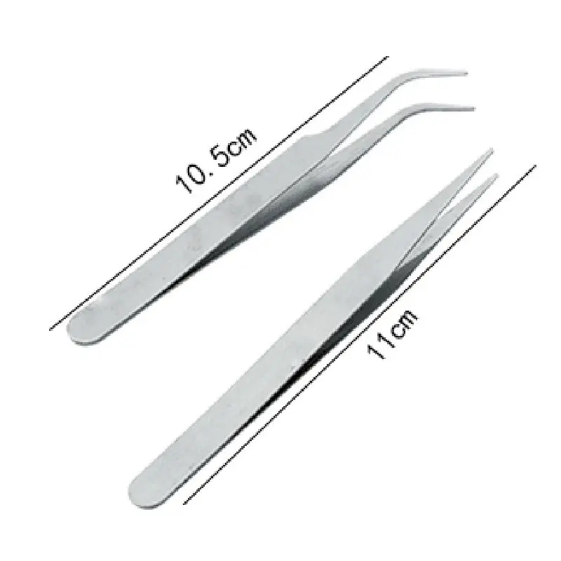 1Pc Rvs Industriële Anti-Acid Pincet Rechte Gebogen Tang Horlogemaker Reparatie Tools Nail Wenkbrauw Repareren Pincet