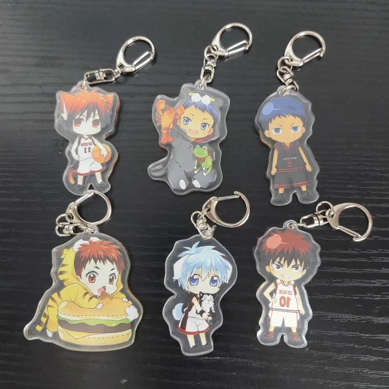 Anime Kuroko's Basketball Figures Kuroko Tetsuya Cosplay Acrylic Keychains Cute Cartoon Bag Pendant Keyrings Creative Fans Gift