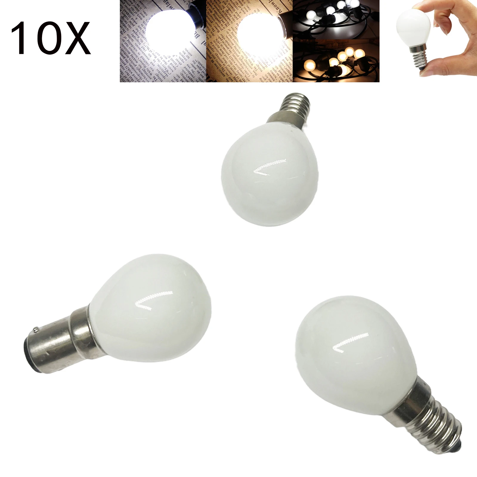 10Pcs 2W E14 E12 B15 G35 LED Globe Light Mini Ball Lamp 2835 SMD AC 85-265V 360°Beam Angle LED Lamps Bedroom Livingroom Lighting