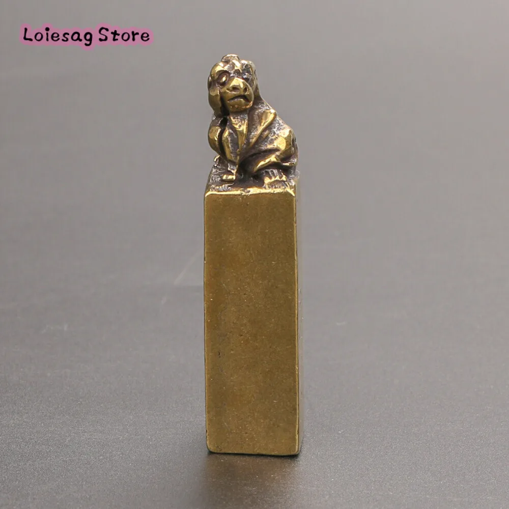 

Ancient Auspicious Beast Button Blank Antique Copper Old Idle Gift Corner Seal Engraving