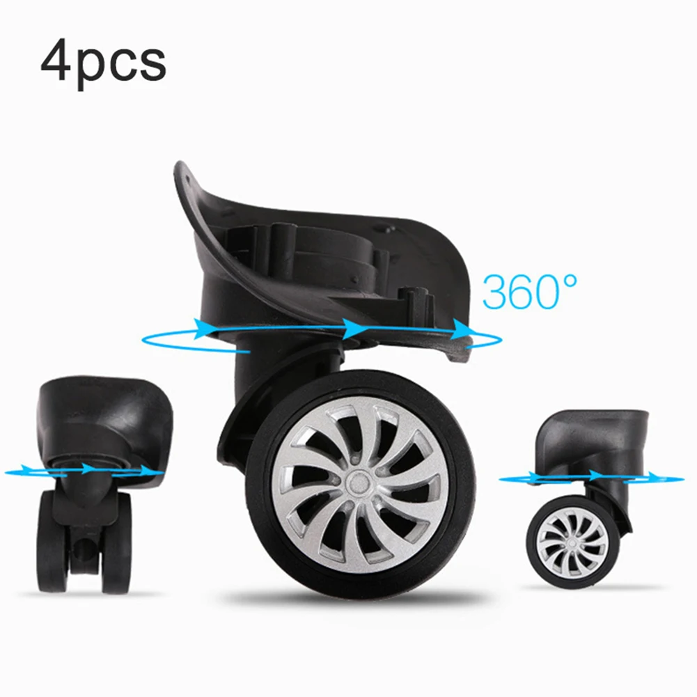 Hot sale 4pcs/set Replacement Luggage Suitcase Wheels Swivel Universal Wheel Black Dual Roller Wheels outdoor travel traveling