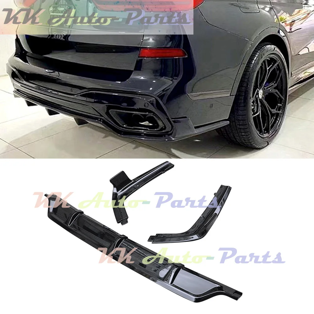 ABS Gloss Black Rear Diffuser Bumper Lip Spoiler Splitters Cover For BMW X7 G07 M SPORT 2019 UP Auto Tuning