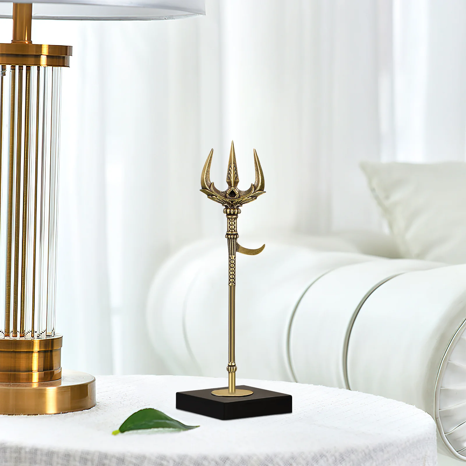 

Fork Decor Brass Trident Ornament Home Trident Craft Adornment Office Desk Decor Vintage Craft