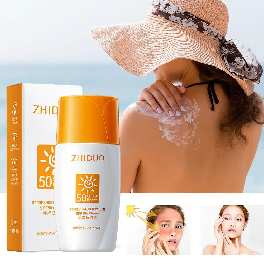 Éventuelles F50 +-Crème Solaire Isolante Anti-UV Imperméable, Hydratante, Contrôle du Sébum, Correcteur Blanchissant, Produits de Soins du Visage et du Corps