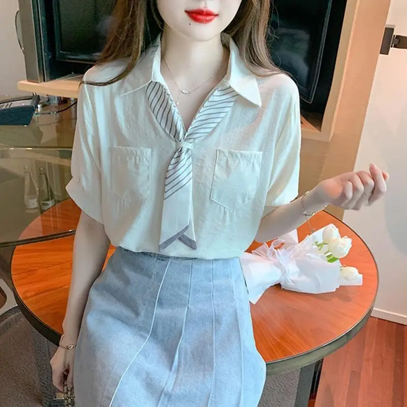 

Summer Design Polo Collar Short Sleeve Women's Shirt