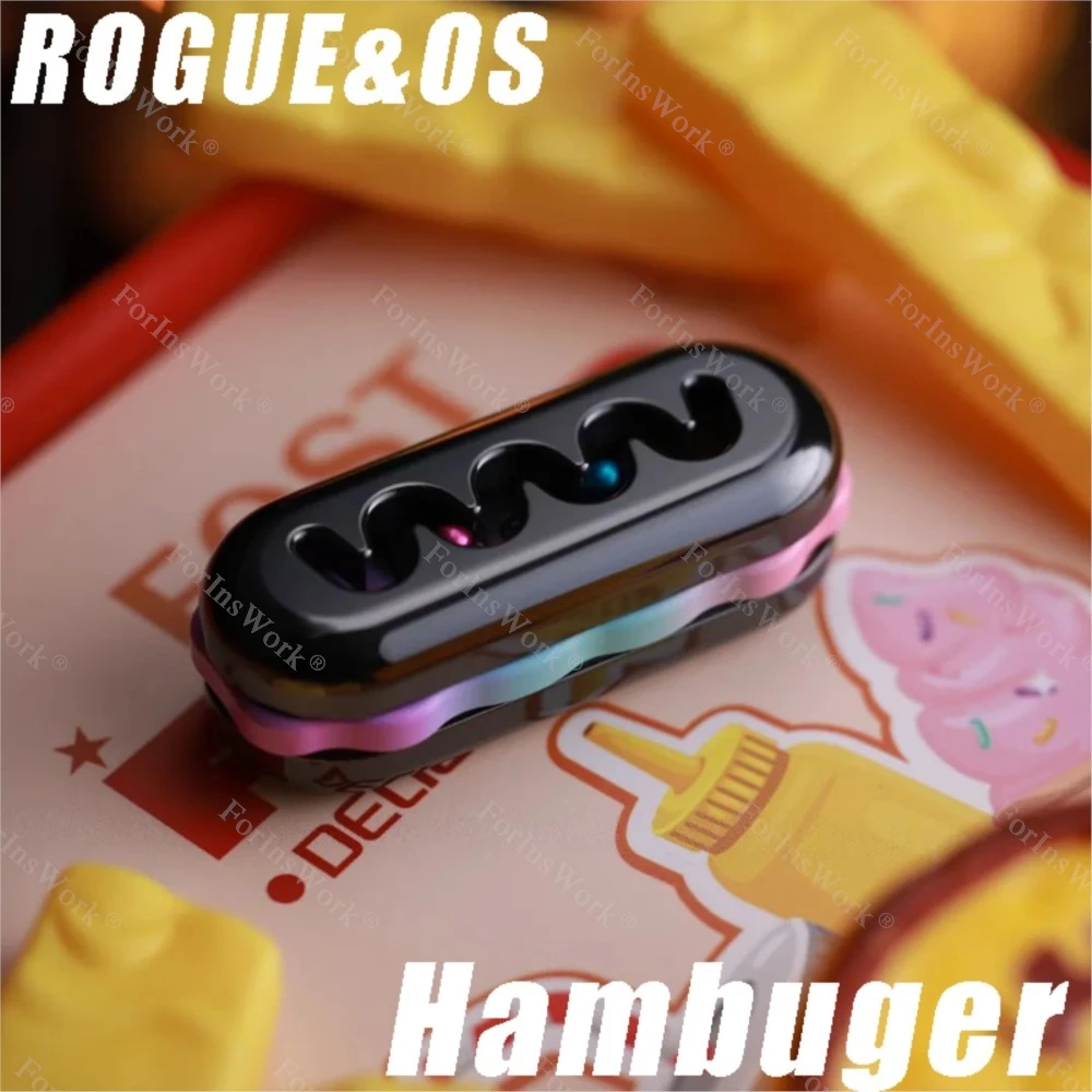 ROGUE&OS Hambuger Magnetic Push Slider EDC Decompression Toy Figete Toys Magnetic Toys Desk Toy