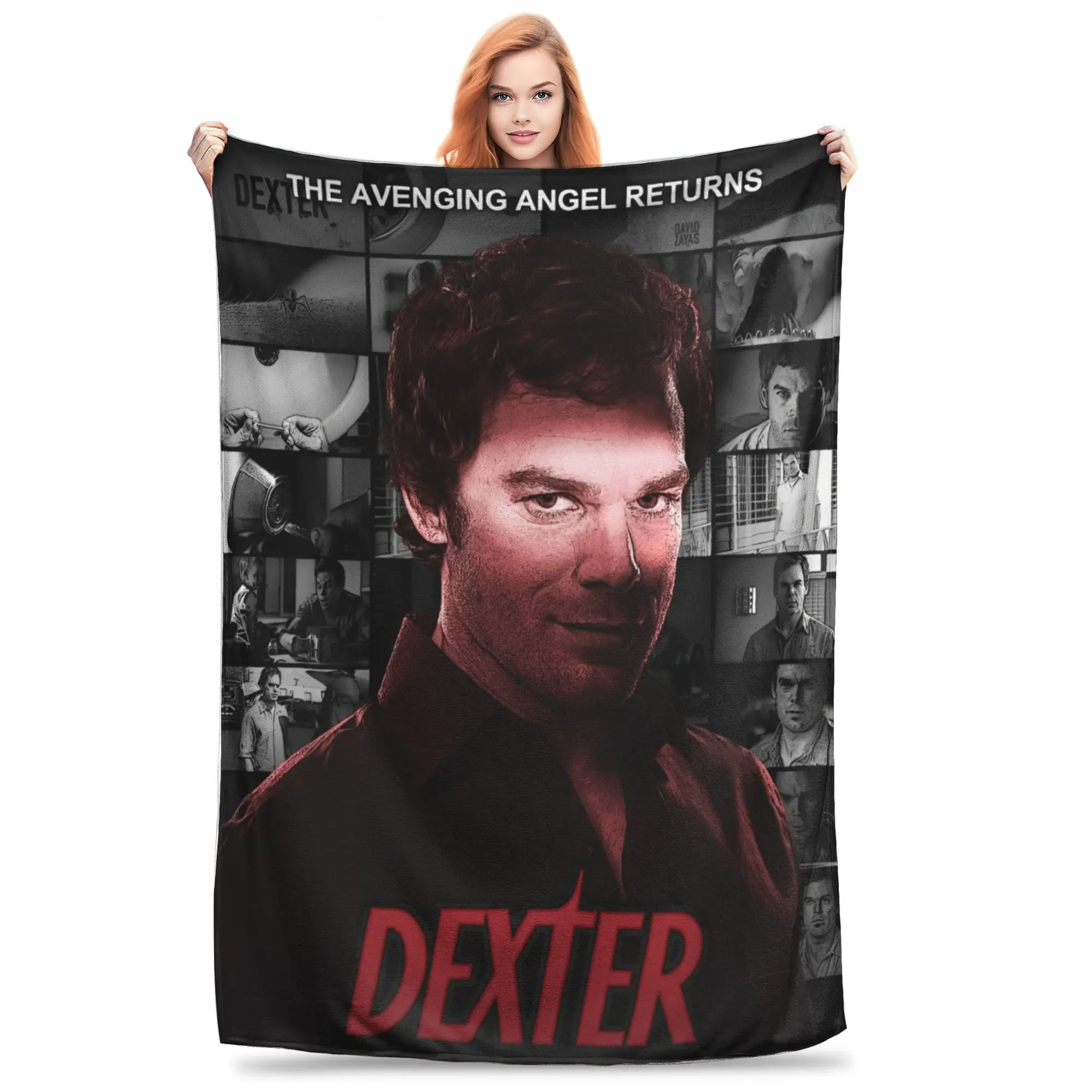 Dexter Morgan The Avenging Angel Returns Blanket Cover  Flannel Throw Blanket Airplane Travel Personalised Soft Warm Bedspreads