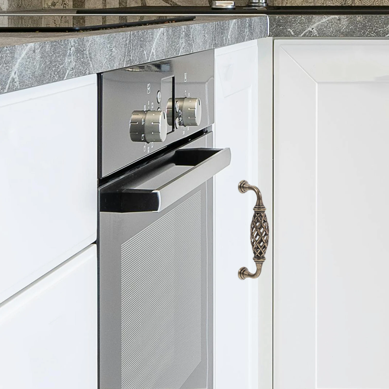 

2Pcs European Style Vintage Dresser Knobs Zinc Alloy Cabinet Handles Decorative Furniture Pulls for Drawer Wardrobe