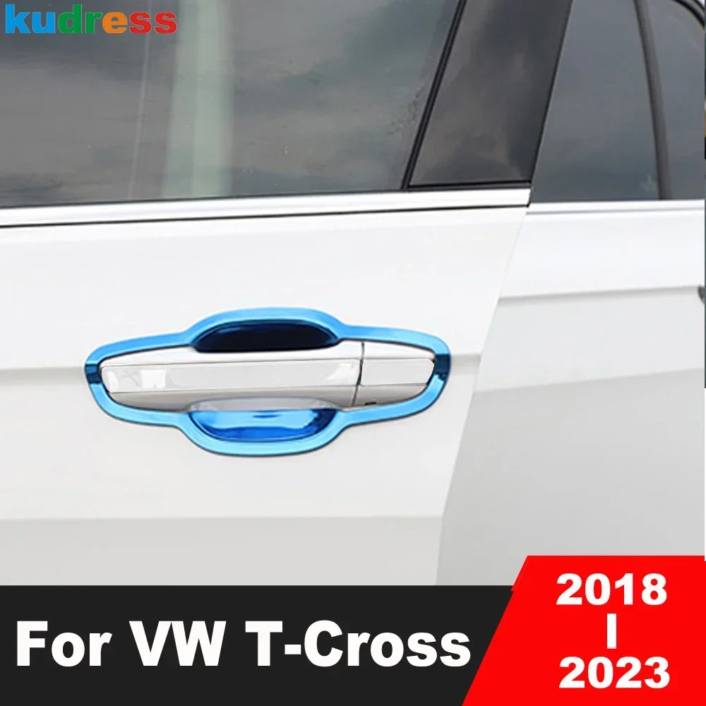 

Для Volkswagen VW T-cross Tcross 2018 2019 2020 2021 2022 2023 стальная Автомобильная боковая дверная ручка крышка чаши отделка внешние аксессуары