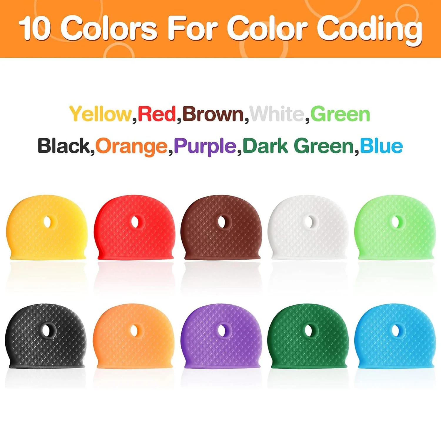 10-50 Pcs Key Caps Covers Key Cap Tags Colorful Key Identifiers Protectors Flexible Key Toppers for Regular Flat House Keys