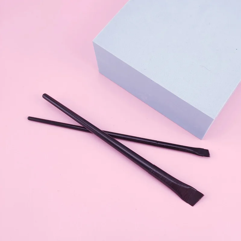 메이크업 브러쉬 แปรงเขียนคิ้ว แปรงอายไลเนอร์ใบมีด แปรงแนวนอนขนาดเล็กแบบพกพาใต้เปลือกตาถึงแปรงไหมพรม