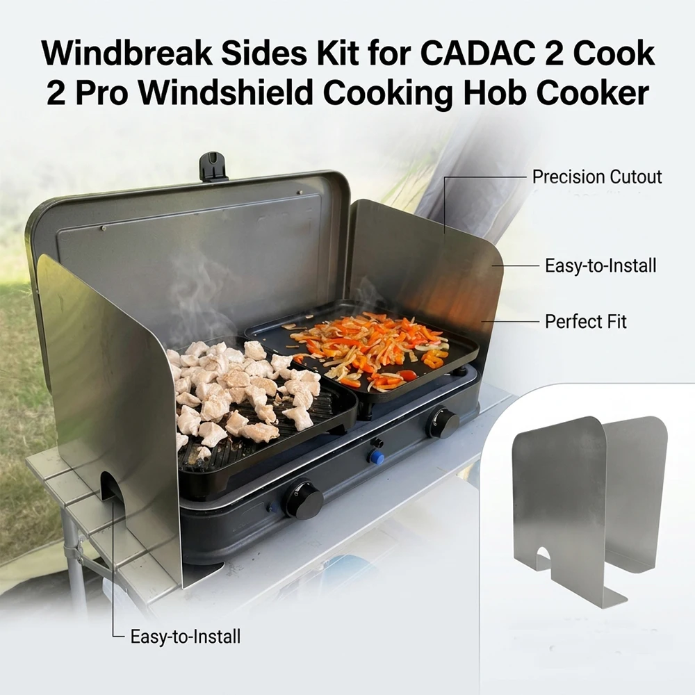 Windschutz-Seitenpaneele für CADAC 2 Cook 2 Pro Campingkocher Windschutz Outdoor-Kochset Windabweiser-Set