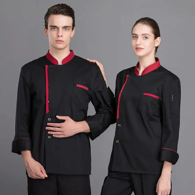 Camicia da cuoco da uomo dell'hotel camicia a maniche lunghe da ristorante uniforme da cucina servizio di ristorazione abbigliamento da lavoro da donna cappotto da cucina da mensa