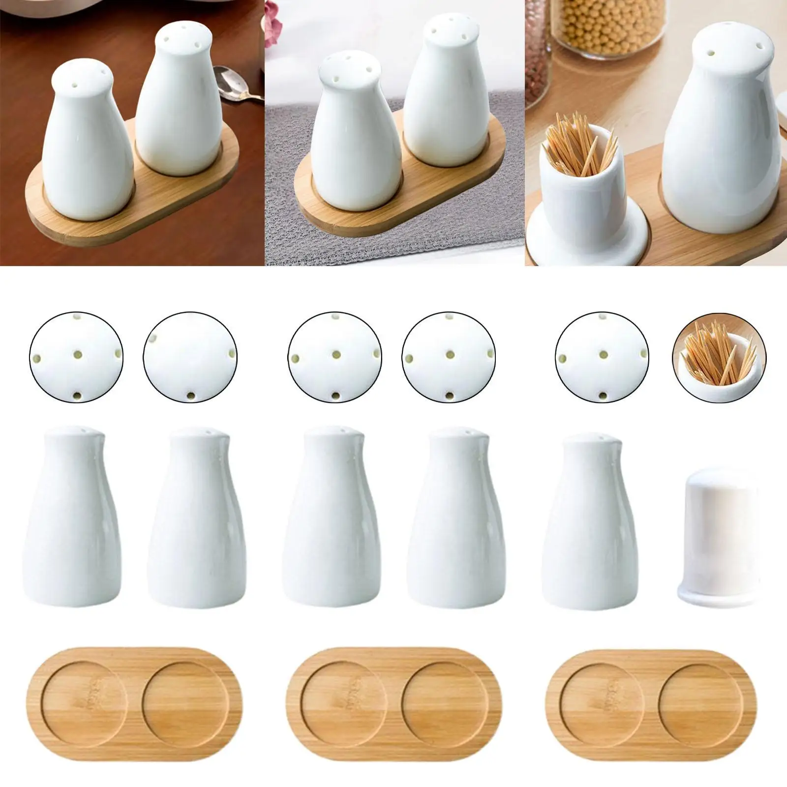 هزازات الملح والفلفل، أوعية توابل قابلة لإعادة الملء، موزع توابل المزرعة، توابل #4