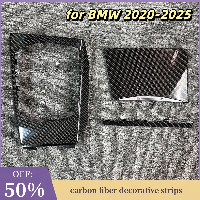 kit-de-cambio-de-marchas-de-3-piezas-para-modelos-bmw-2020-2025-perilla-de-cambio-de-consola-central-de-fibra-de-carbono-embellecedor-de-fibra-de-carbono