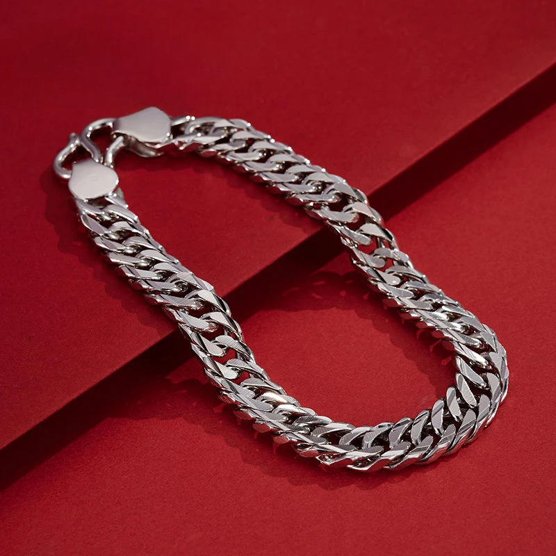 

UMQ Original New S925 Sterling Silver Whip Bracelet Fashion Simple Chain Valentine's Day Gift for Boyfriend