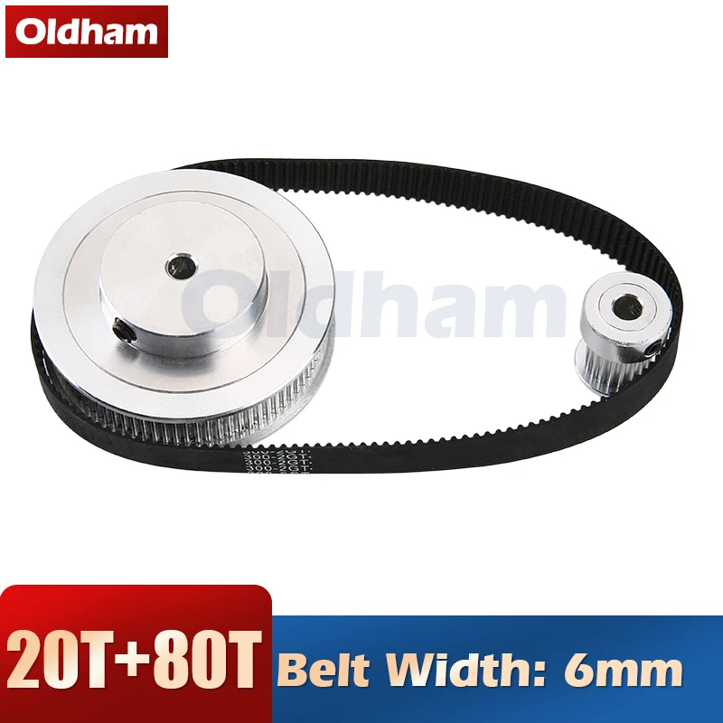 2GT Timing Belt Pulley GT2 80 Teeth 20 Teeth Reduction 4:1/1:4 3D Printer Accessories Belt Width 6mm 80T 20T Bore 6/10mm