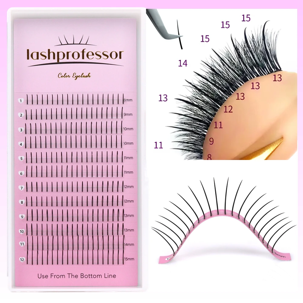 

New A/M Shape Spikes Lashes Individual Wispy Eyelash Extension Fluffy Premade Fans Spikes Fairy Manga Eyelash Makeup