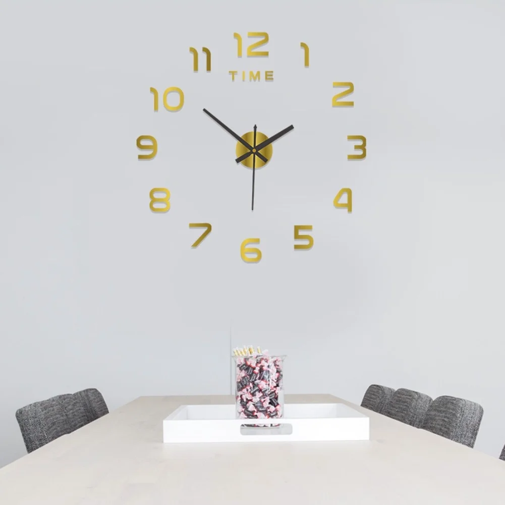 DIY 50cm Wall Clock Silent No Drill 3D For acrylic Decorative Sticker for Home Decoration with Aluminum Hands for Accuracy