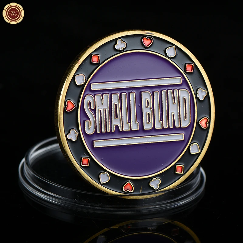 SMALL BLIND Poker Casino Chips Coin Table Game Poker Hand Card Guard Protector Metal Token Coin Luck Challenge Chips Coins