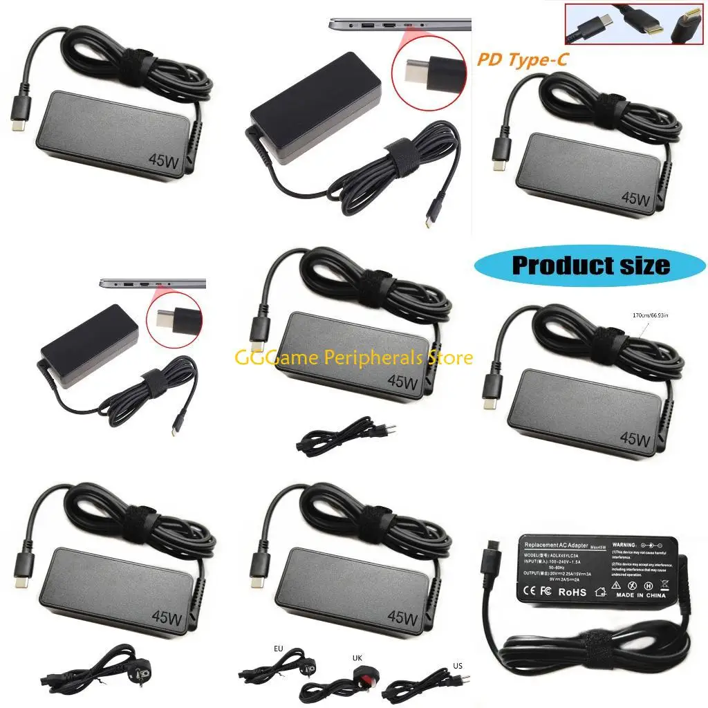 

U55B TypeC PD45W Laptop Power Supply AC100V-240V AC Power Power Supply