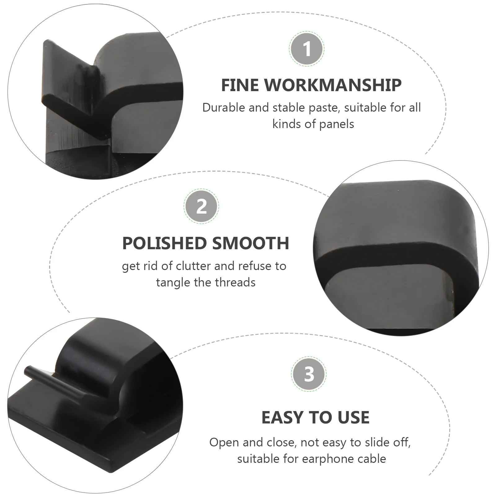 100 قطعة مشابك كابلات ذاتية اللصق من النايلون منظمات سلك تثبيت أبازيم لإدارة كابلات USB للكمبيوتر #4