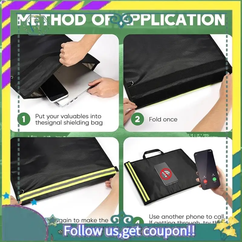 NEW Faradays Bag For Phones, 3 Pack Faraday Bags EMP Proof For Laptops, Tablets And Car Keys, Faraday Key Fob Protector Easy Ins