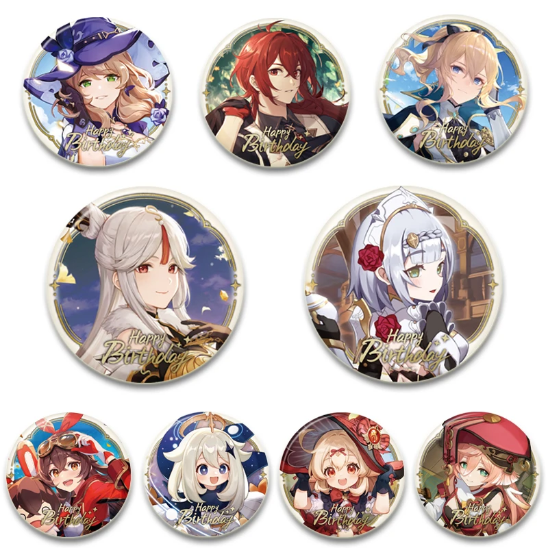 Popular Anime Genshin Impact Simple Button Pin, Snap in Design Brooch, Daily Stylish Ornament Badge, Ideal Gift for Friends