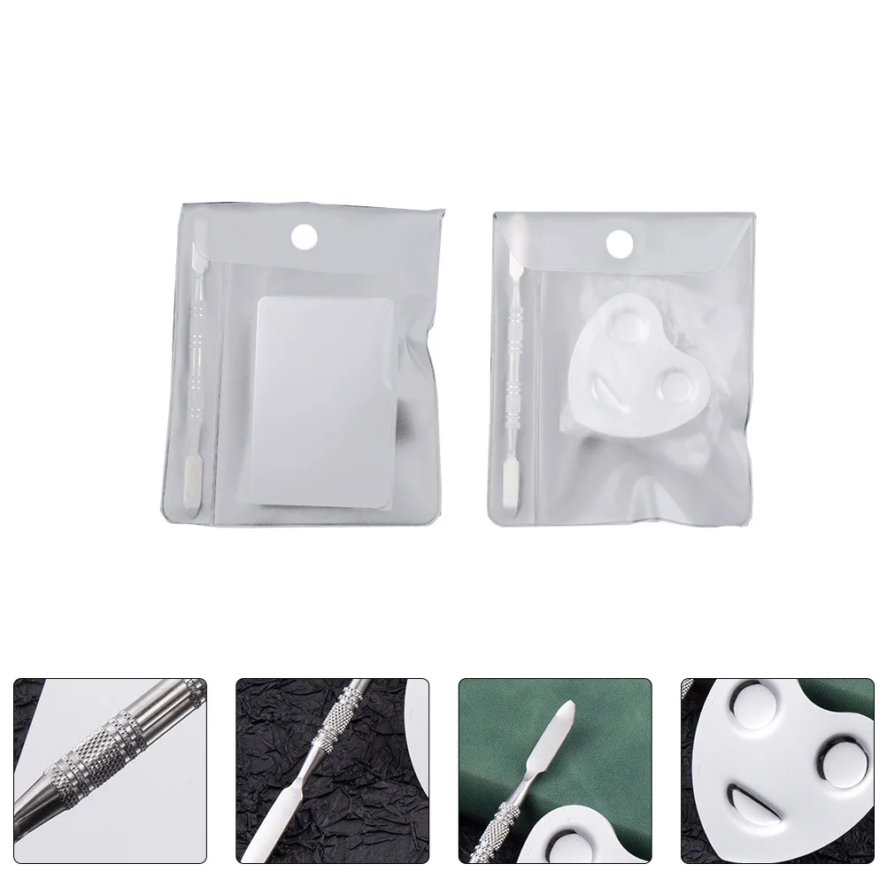 Ring Palette Set Nail Art Mixing Tray Color Plate Holder Stainless Steel Beauty Salon DIY Tool Kit Manicure Pallet Makeup