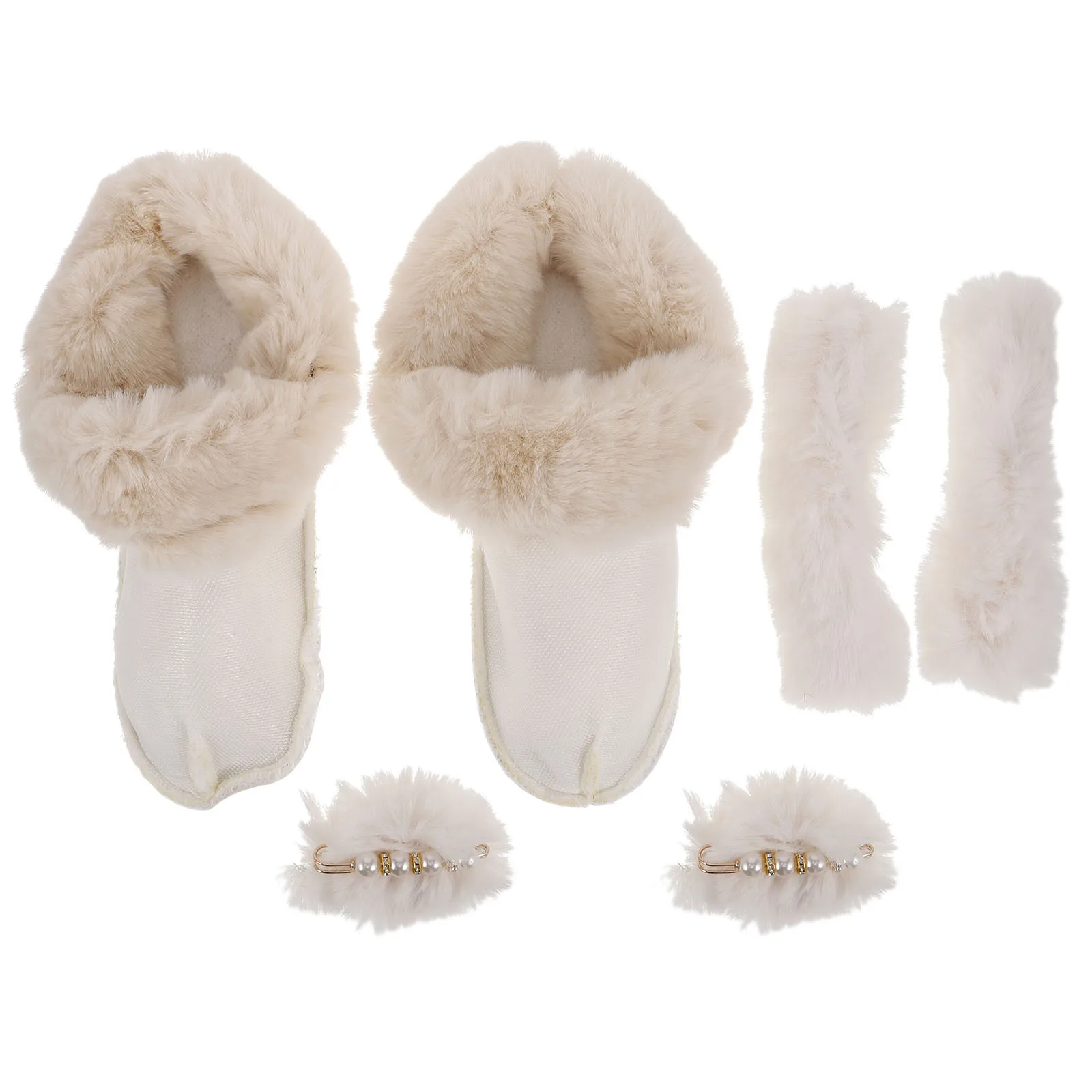 

Warm Fleece Cotton Cover Shoe Removable Stockings-Baibaibai-42-43) Slippers White
