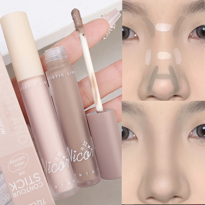 Face Liquid Contouring Concealer Stick Waterproof Matte Highlighters Nose Shadow Lasting Bronzers Contour Pen Makeup Cosmetics