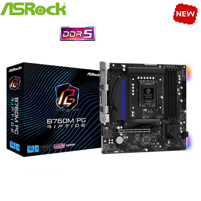 NEW B760 For ASROCK B760M PG Riptide LGA 1700 DDR5 Motherboard B760 Supports CPU i5 13400f i3 12100f 12400f